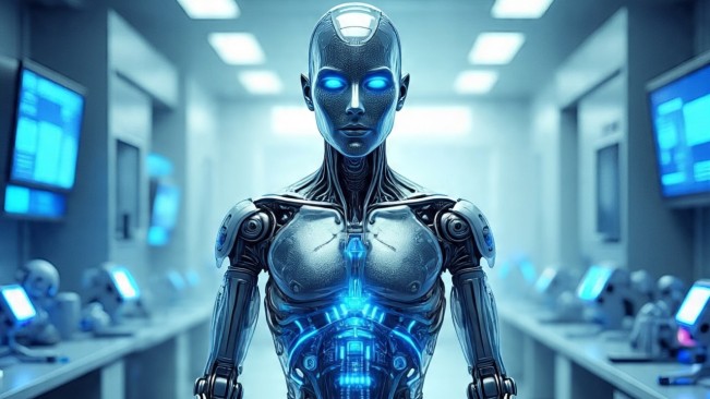Robot artificial intelligence. (Meta AI)